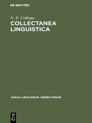 cover image of Collectanea Linguistica